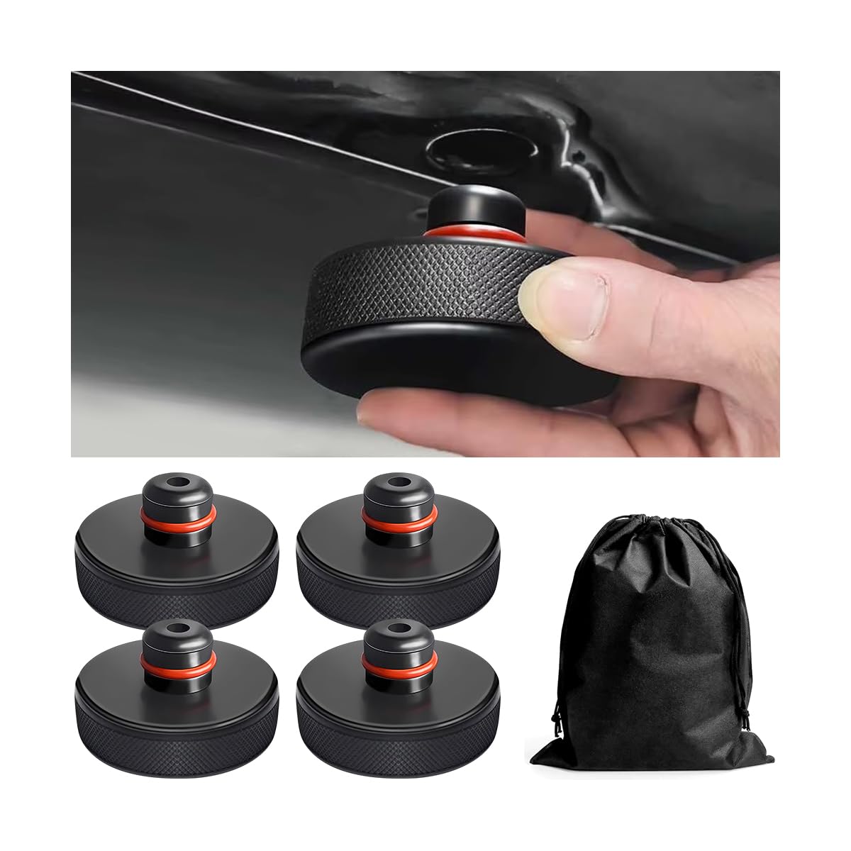 4 Piezas Almohadilla De Goma Universal, Almohadillas De Goma Antideslizantes para Gatos Coche, Gatos Universales para Coches Piezas De Automóvil, Almohadilla Goma para Chasis Adaptador