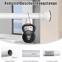 LOLYPOT Rozsdamentes Függönyrúd 85-183 cm Fúrás Nélküli Állítható Teleszkopos 4