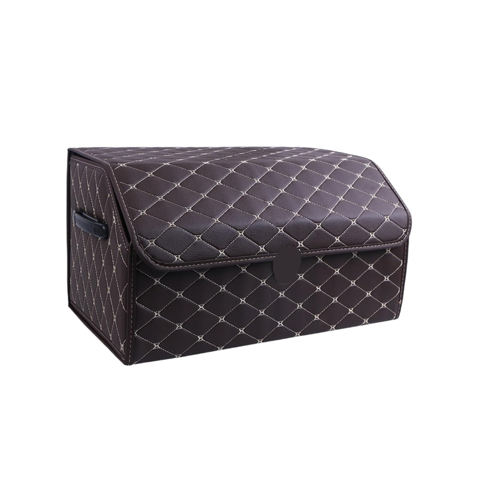 Scatola di immagazzinaggio for bagagliaio un'auto in pelle PU Organizer for auto grado superiore Borsa pieghevole Automobile che stiva la scatola riordino for berlina(Brown-beige-large)