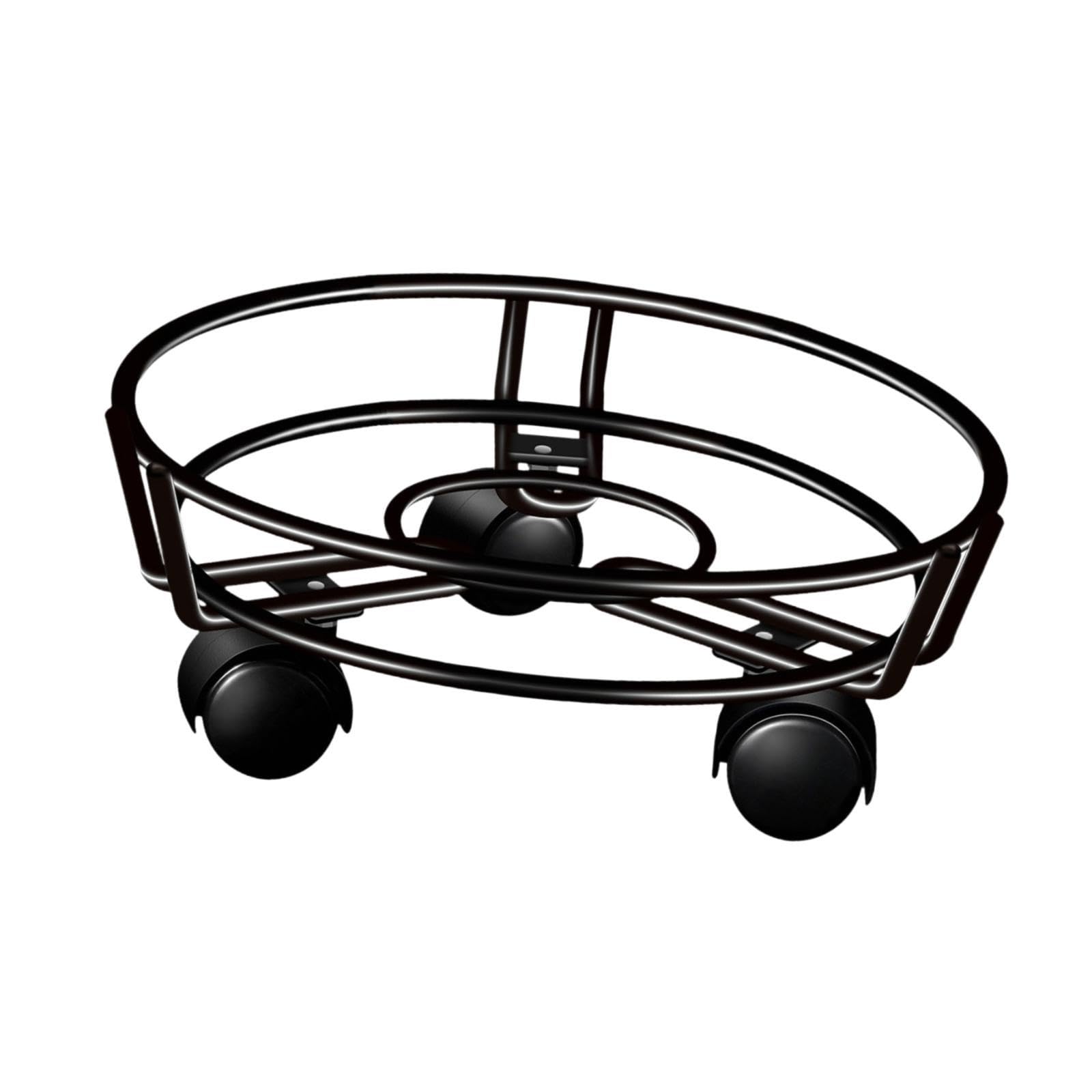 Chariot à plantes 32 cm avec roulettes verrouillables support de pot de fleur noir