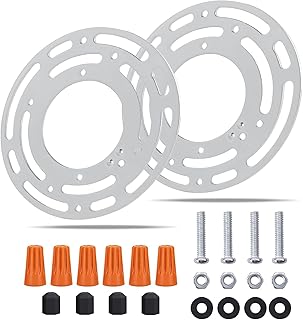 4 Inches Diameter Light Fixture Mounting Bracket. Round Universal Light Crossbar, with Ground Screw and Acorn Cap Nuts for Mount Wall Light, Chandelier, 2 Pack…