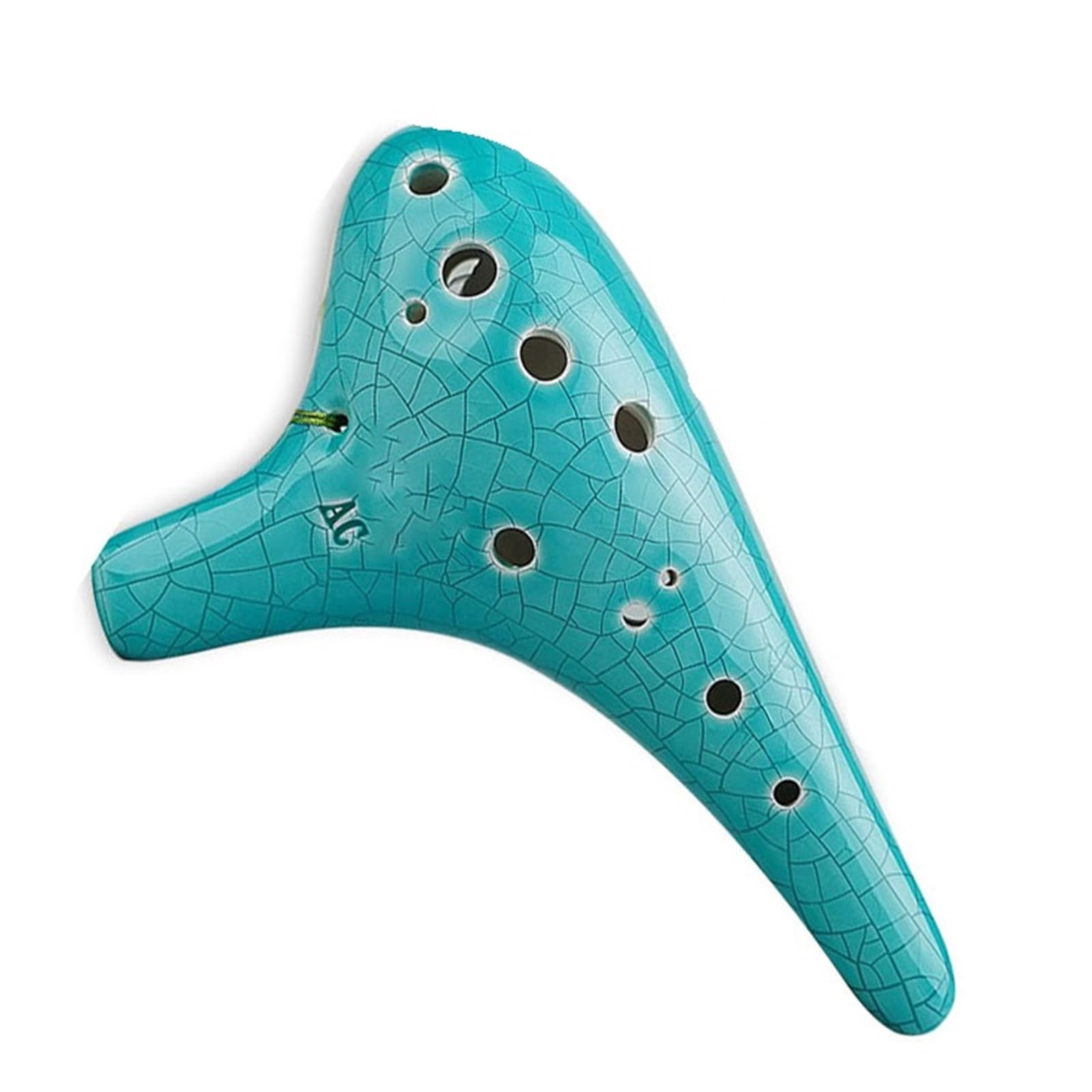 Ocarina Contralto A 12 Fori Chiave In Do Dipinta A Mano Smalto Per Principianti E Professionisti Strumento Ocarina Professionale(Cyan)