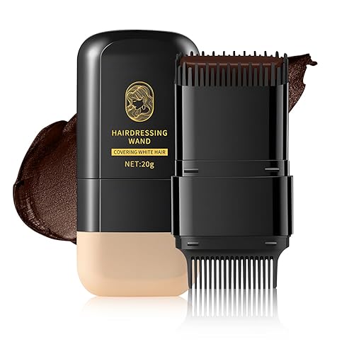 Varilla de color de cabello 2 en 1, impermeable y a prueba de sudor, palos de cabello portátiles para retoque de color con peine, cubre las barras