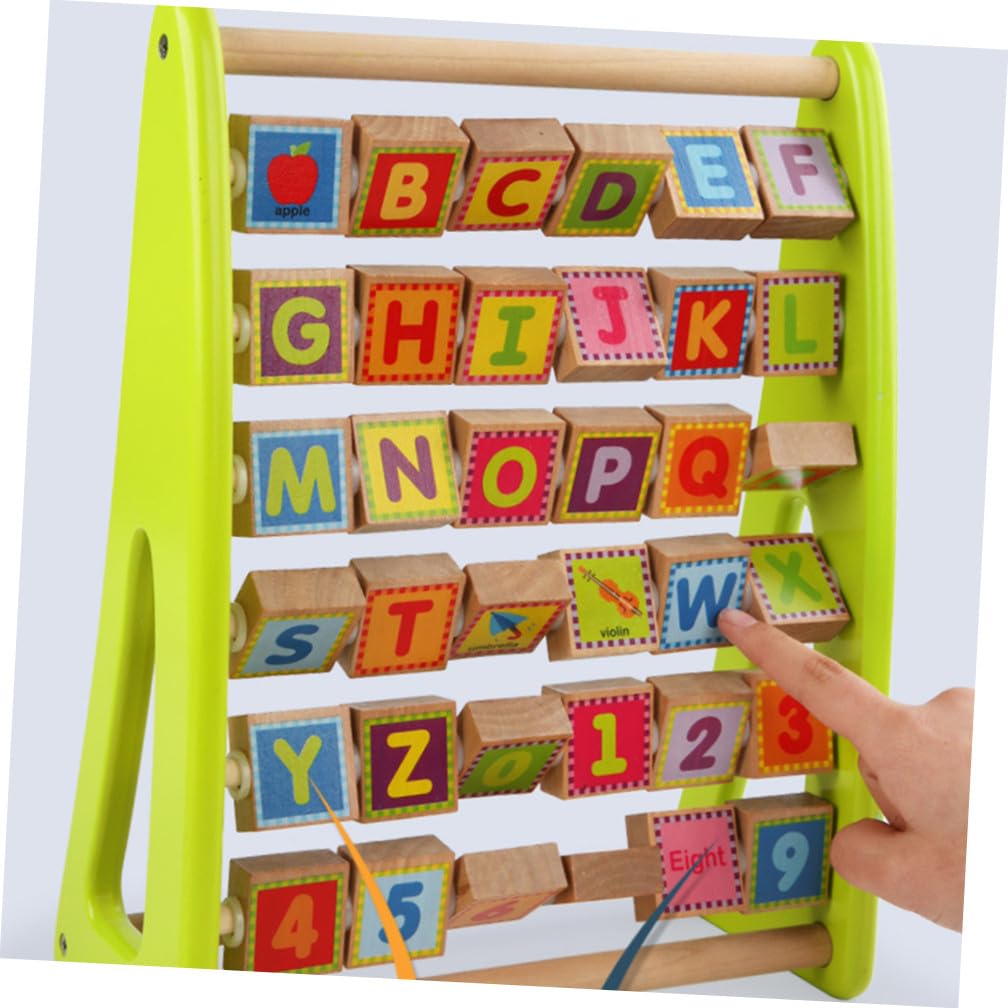 Tablero Juguete Educativo de Aprendizaje de Números y Alfabeto de Madera Multifunción Seguro Coordinación Mano-Ojo para Niños Adecuado para Preescolares