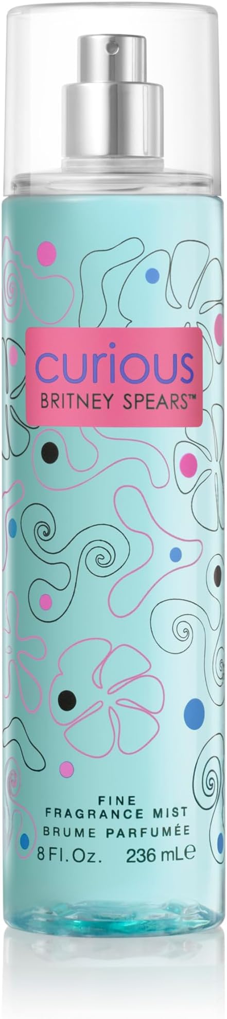 Curious 236 ml – Fine Fragrance Body Mist for Women – White Floral Fragrance – Notes of Magnolia, Jasmine and Vanilla Musk – Aqua Glass Bottle