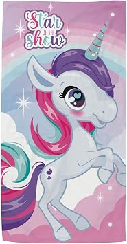 ARDITEX Unicorn Microfibre Towel 70x140 cm Pink and Lilac - Star of The Show - Quick Drying