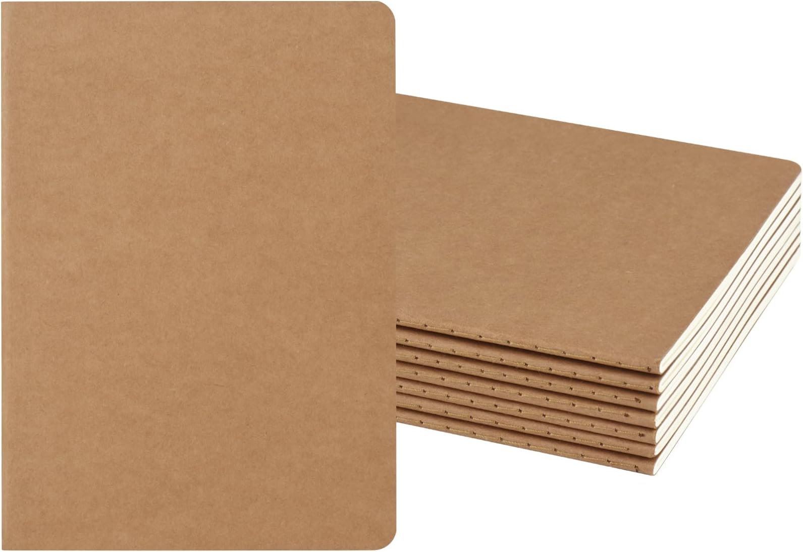 ZCZN 8 Pack A5 Kraft Notebooks Bulk, 8.15x5.5 Inches Blank Journaling Notebooks, Notebooks for Work, Composition Notebooks for School, Journal notebooks for kids, 60 PagesThe Forest Stewardship Council