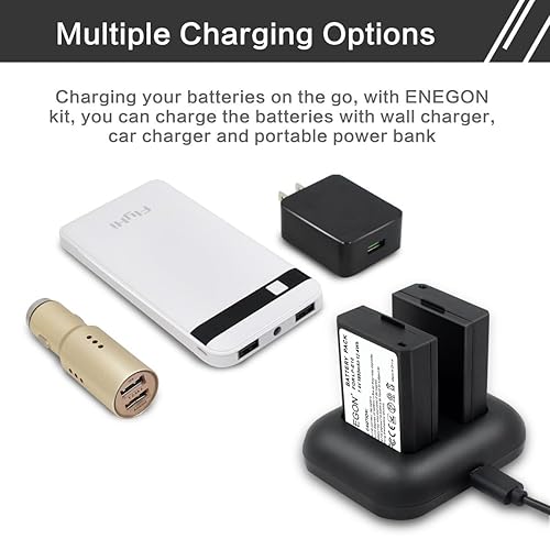 Miniatura 6 de ENEGON LP-E10 - Batería de repuesto (2 unidades de 1680 mAH) y cargador dual rápido para Canon LP E10 Canon EOS Rebel T3 T5 T6 T7 T100 Kiss X50 X70