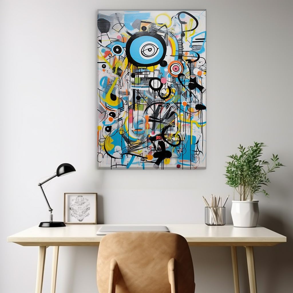 Canvas for Living room. Vision in Vivid Hues - Unveiling the Dynamic Abstract Canvas, 27 x 18 inch Canvas Wall Art - Contemporary Masterpieces - Modern Home Decor - 69x46 cm (27x18 inch)