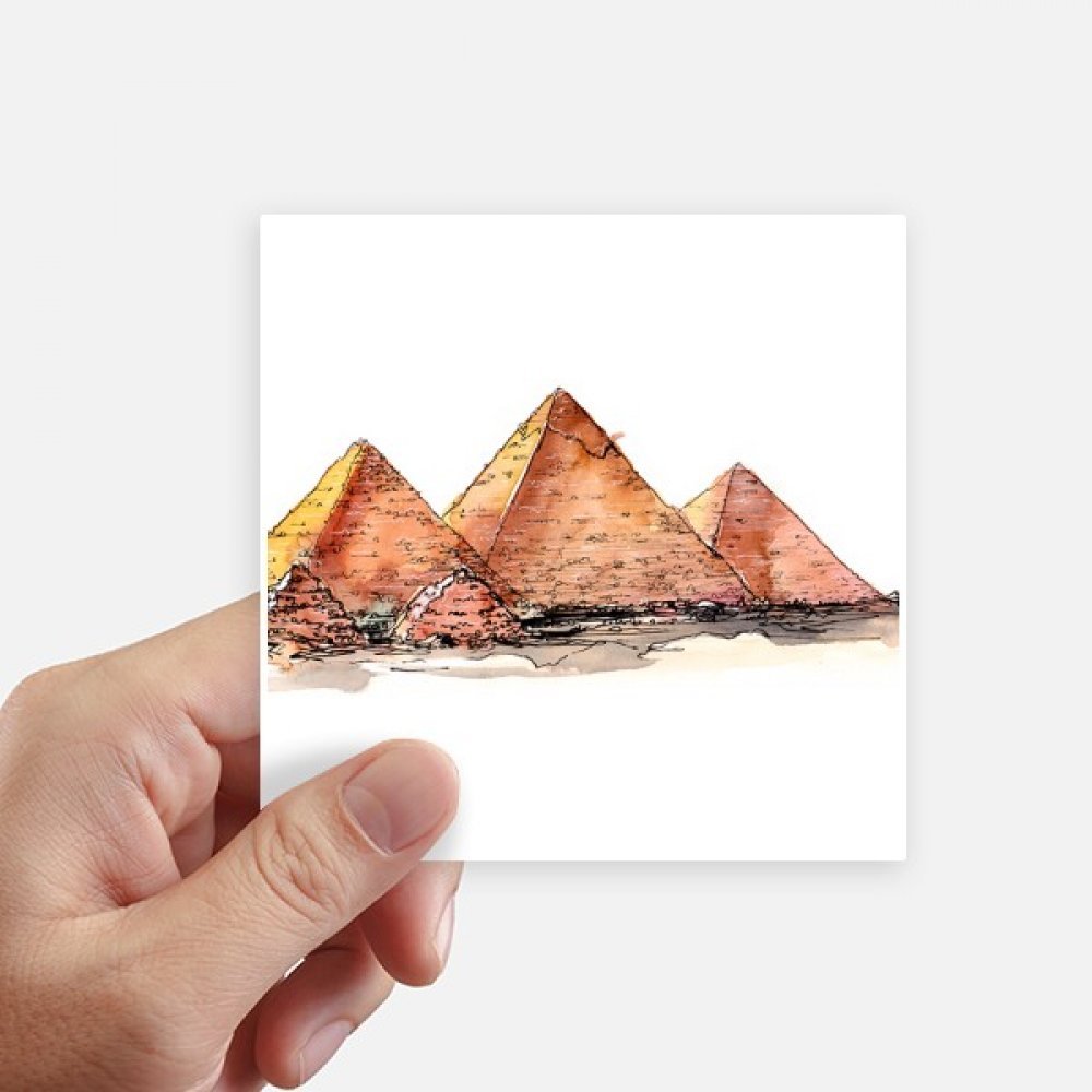 Autocollant carré Égypte Pyramide de Gizeh 10cm x 10cm imperméable pour ordinateur et moto lot de 8