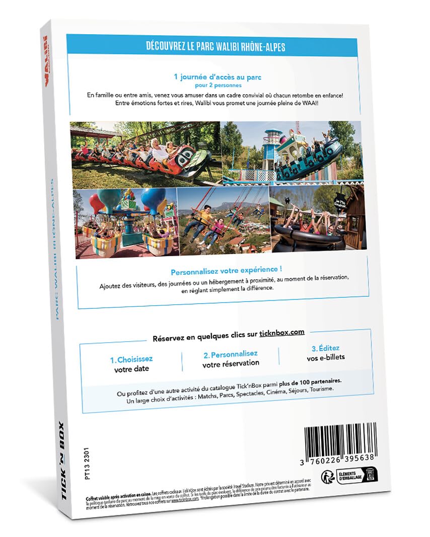 Tick'n Box - Cofanetto regalo – Divertimento – Walibi Rodano-Alpi – 2 posti per una giornata a scelta a Walibi Rodano-Alpi