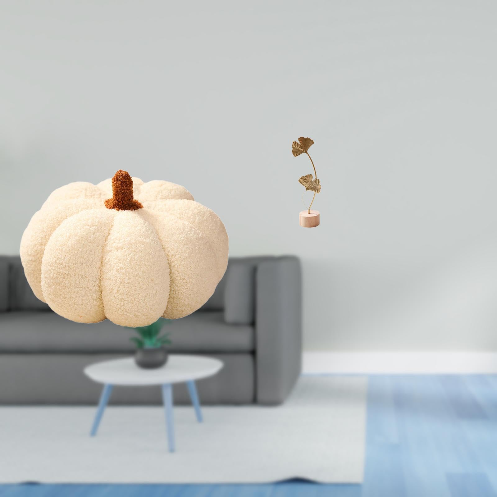 Bnf® Halloween Pumpkin Pillows Leaf Sculpture Metal Leaf Statue Stuffed Pillow Decoration Plush Decorative Sofa Cushion Leaf Shaped Figurine Crafts Nordic Creative Ornament Abstract Sculpture for Bed-picture-36