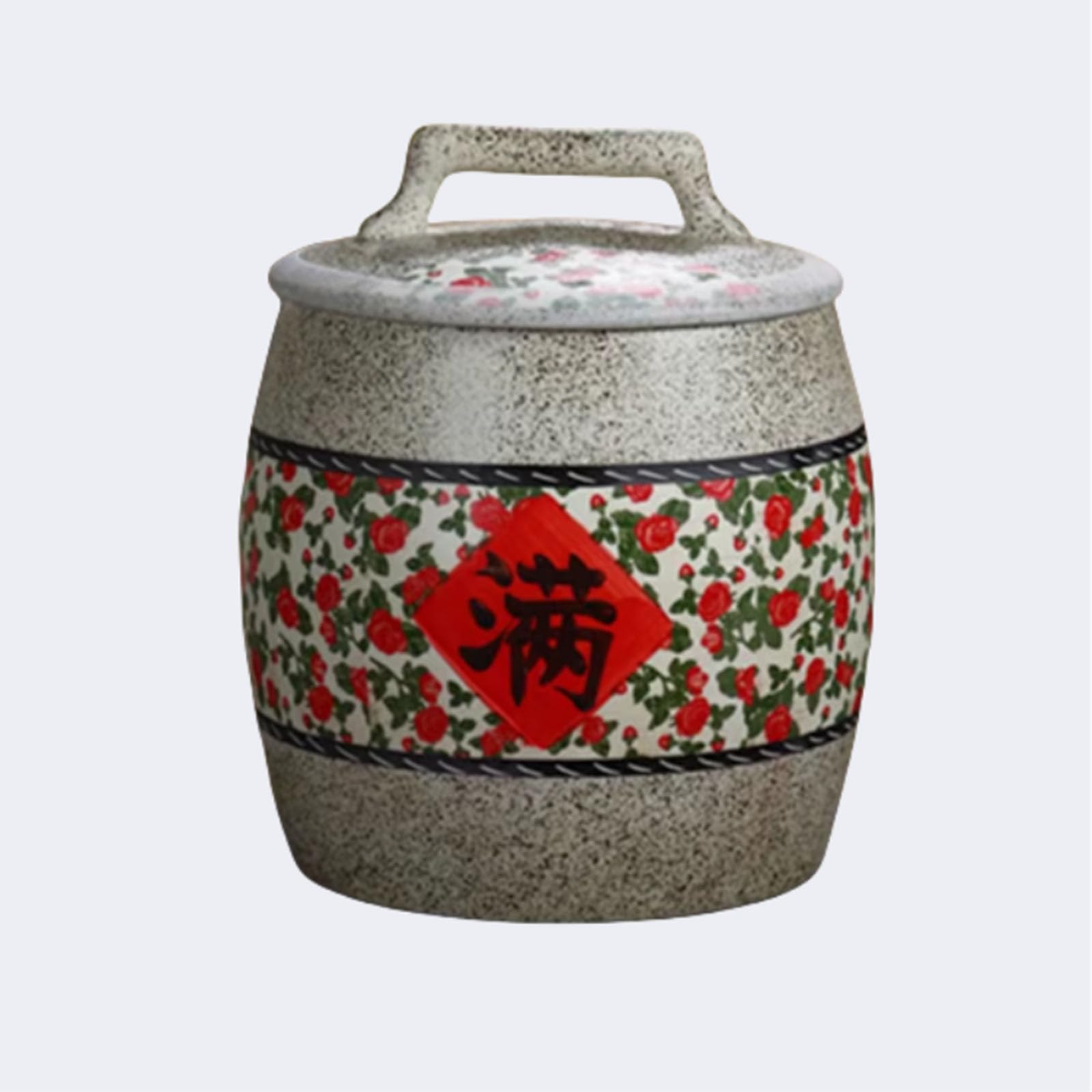 IXTREGZJKM Ceramic Rice Jar, Dry Cereal Dispenser, Rice Container, Kitchen Storage Box Airtight Jar, Food Dispenser, Flour and Sugar Container, Ceramic Food Storage Container for Rice B 15KG