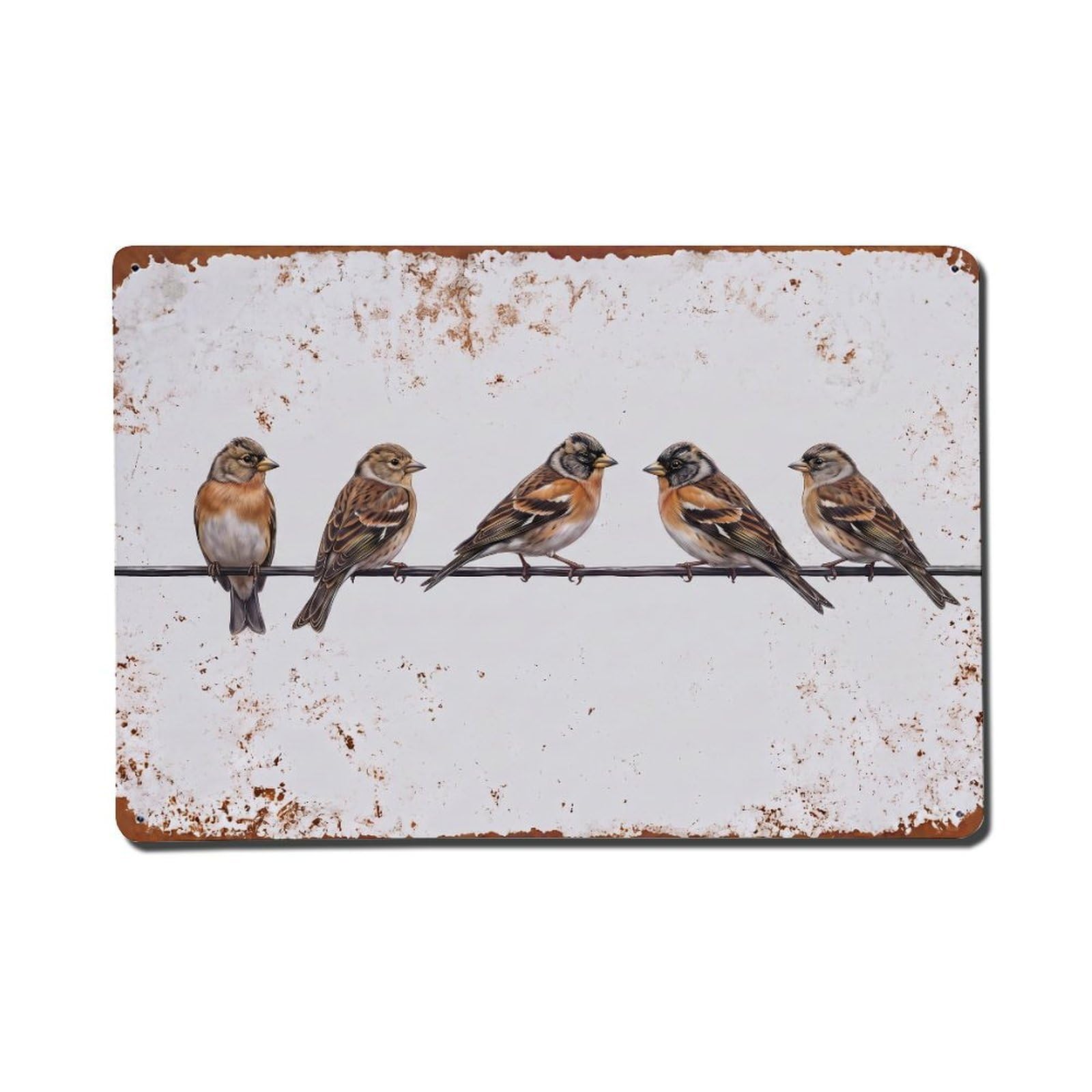 Vintage Retro Birds Brambling Metal Tin Sign