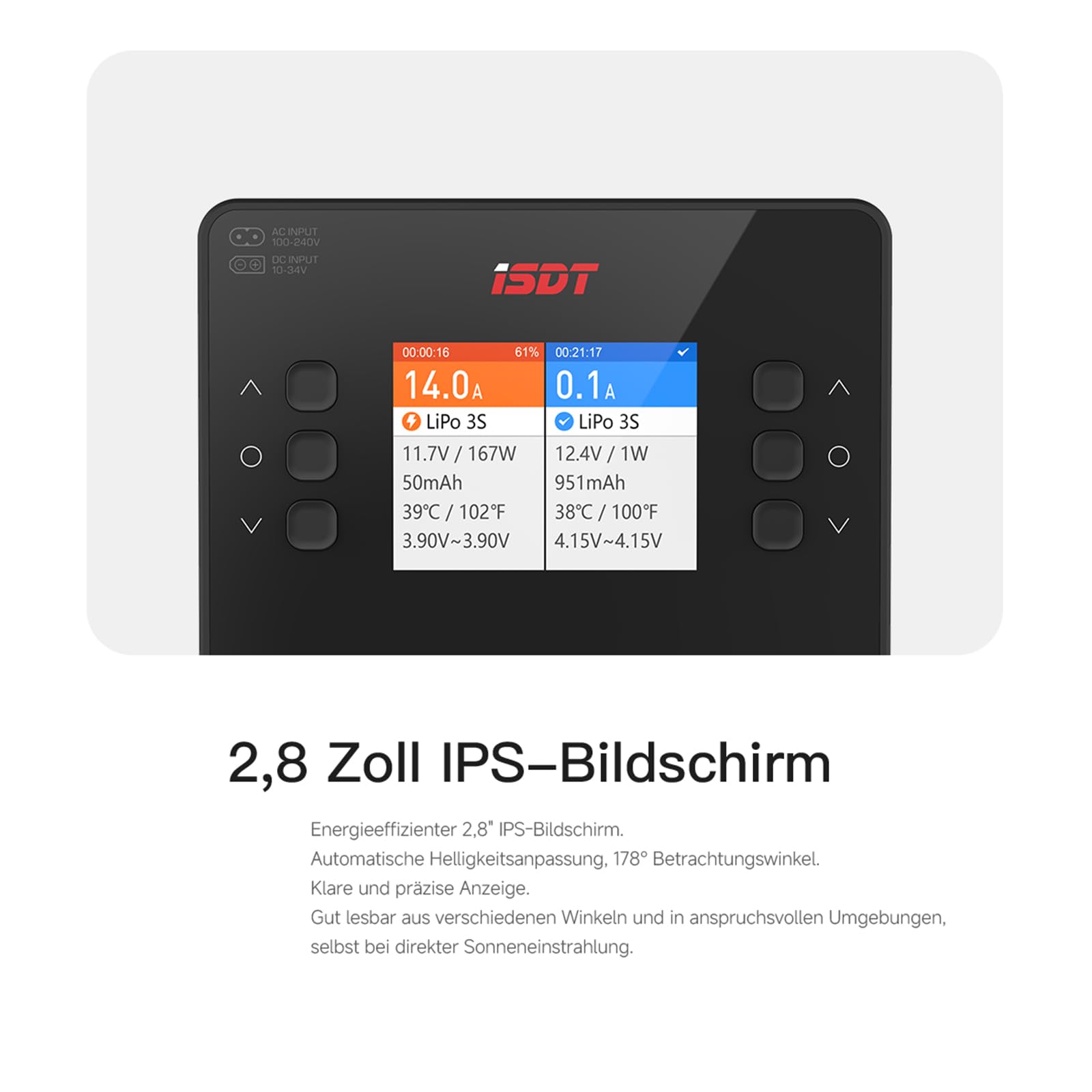 ISDT K2 Air Bluetooth Lipo Ladegerät,AC 200 W DC 500 W x 2 20 A Smart Balance Entlader/Ladegerät,Zweikanal-Schnellladegerät für Life/Lilon/LiPo/LiHv 1-6S,Pb 1-12S,NiMH/Cd 1-16S Akkus