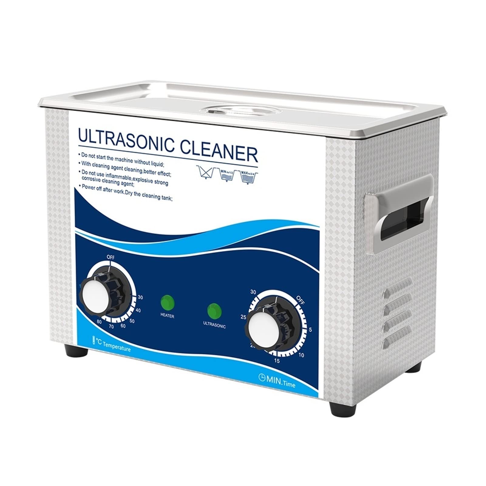 Limpiador ultrasónico Limpiador ultrasónico 4. 5L 180W Dial de acero inoxidable Ajuste del calentador Temporizante Temporización de la boquilla del inyector de combustible médico para uso diario