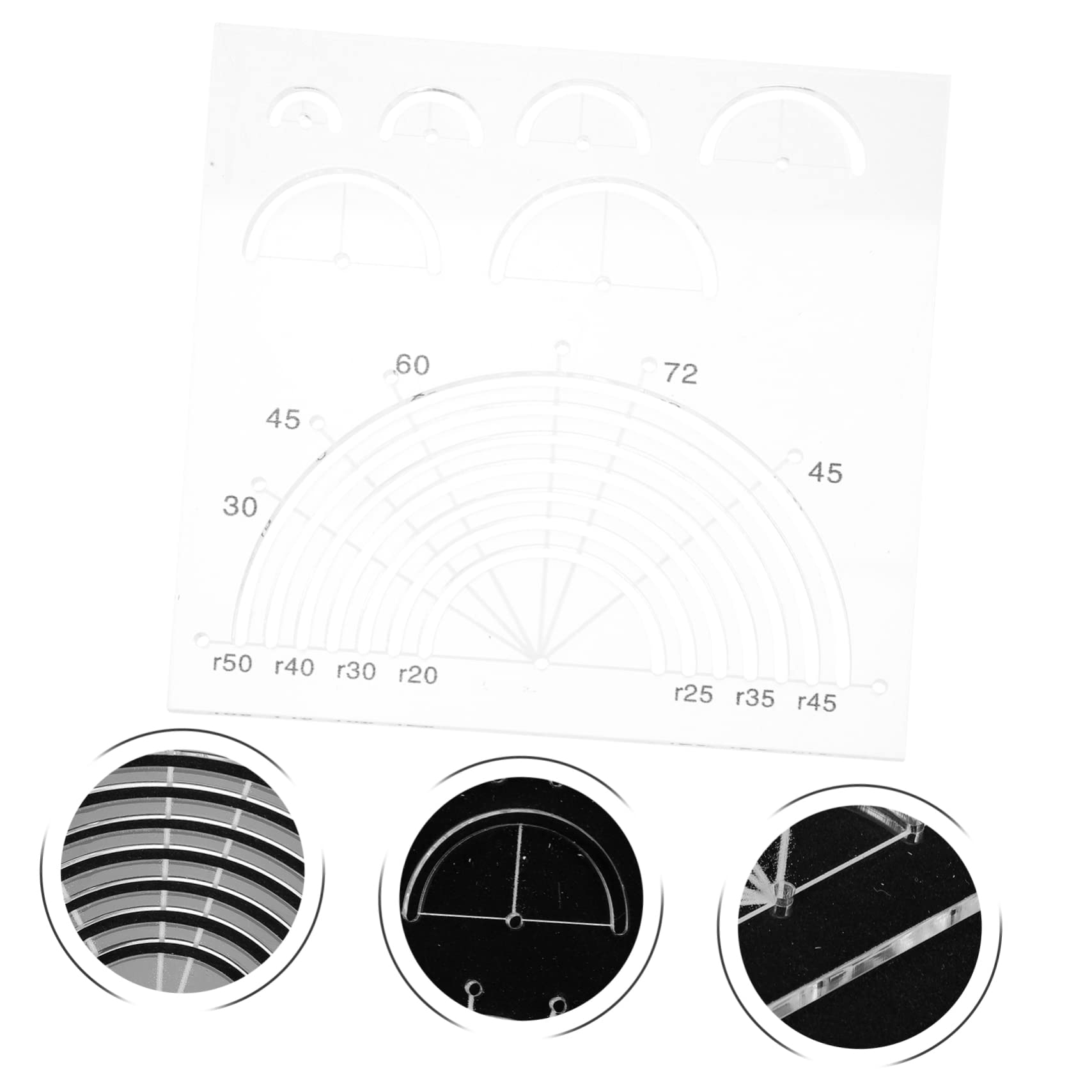 SEWACC 3piezas Regla Acolchado Acrílica Semicircular Multi- Para Cortar Plantilla De Costura y Patchwork Para Manualidades y Proyectos
