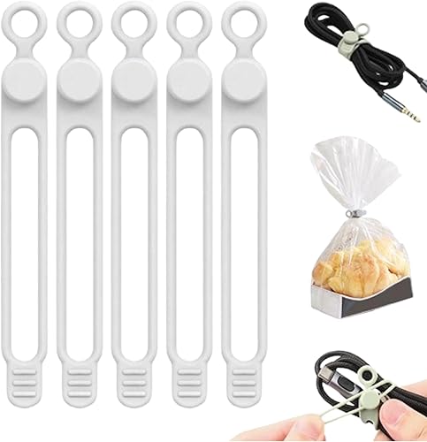 Miniatura 1 de Sujetacables de silicona, organizador de cables reutilizable de datos 2026, gestión de cables de viaje para electrodomésticos, gestión de cables