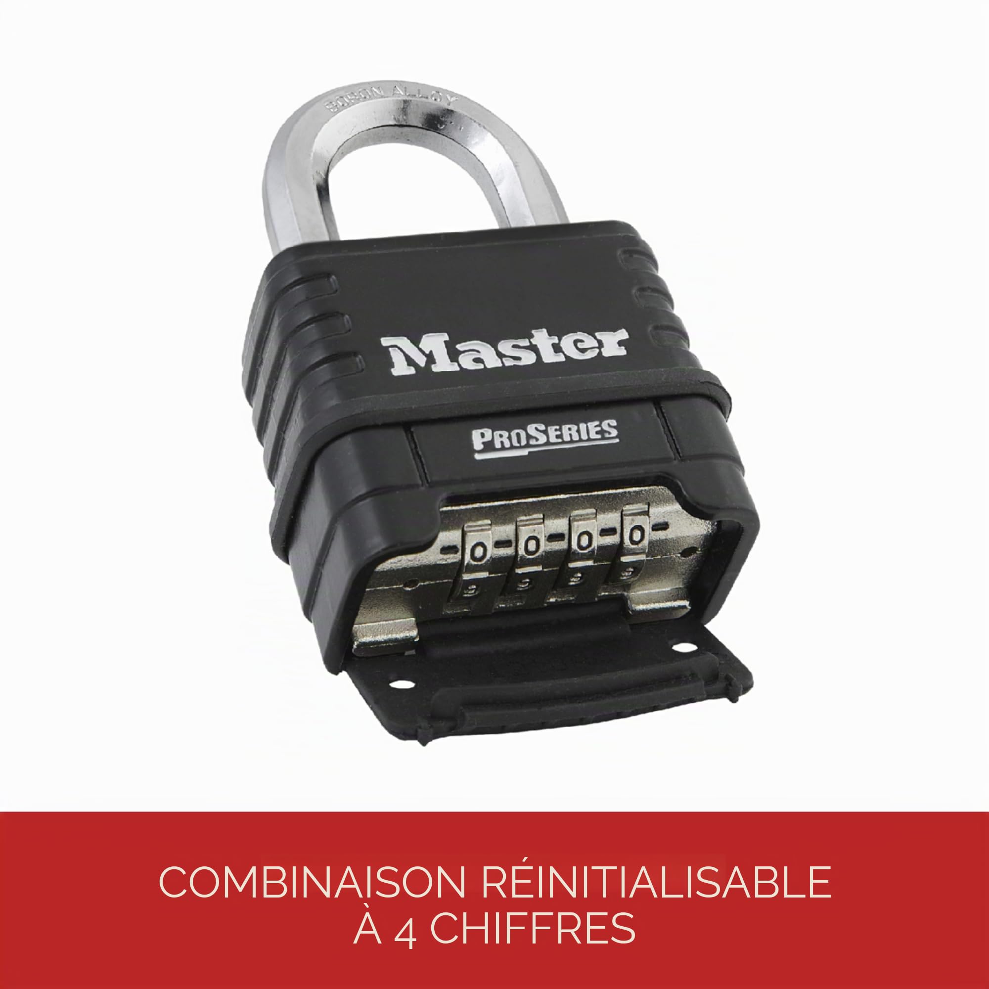 Master Lock Cadenas rectangulaire en acier trempé blindé, serrure de haute sécurité, idéal pour les unités de stockage, abris de jardin, garages, clôtures et plus encore