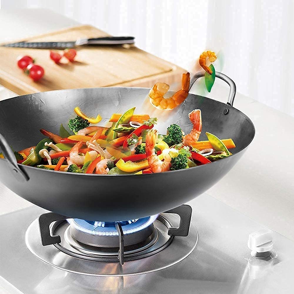 Amazon｜中華鍋炒め、ノンスティックフライパン、ワークアイアンポット
