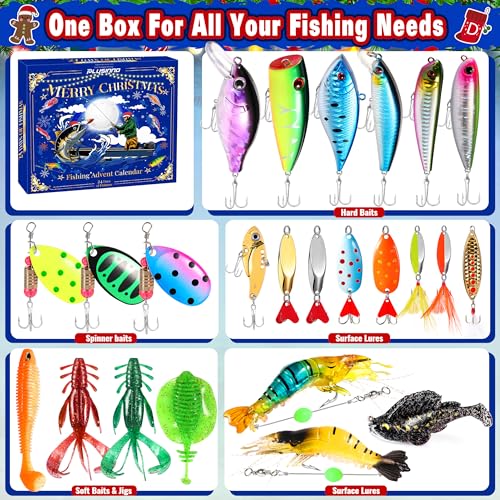 PLUSINNO Fishing Advent Calendar 2026, 24 Days Fishing Lure Gift for Men - image 4