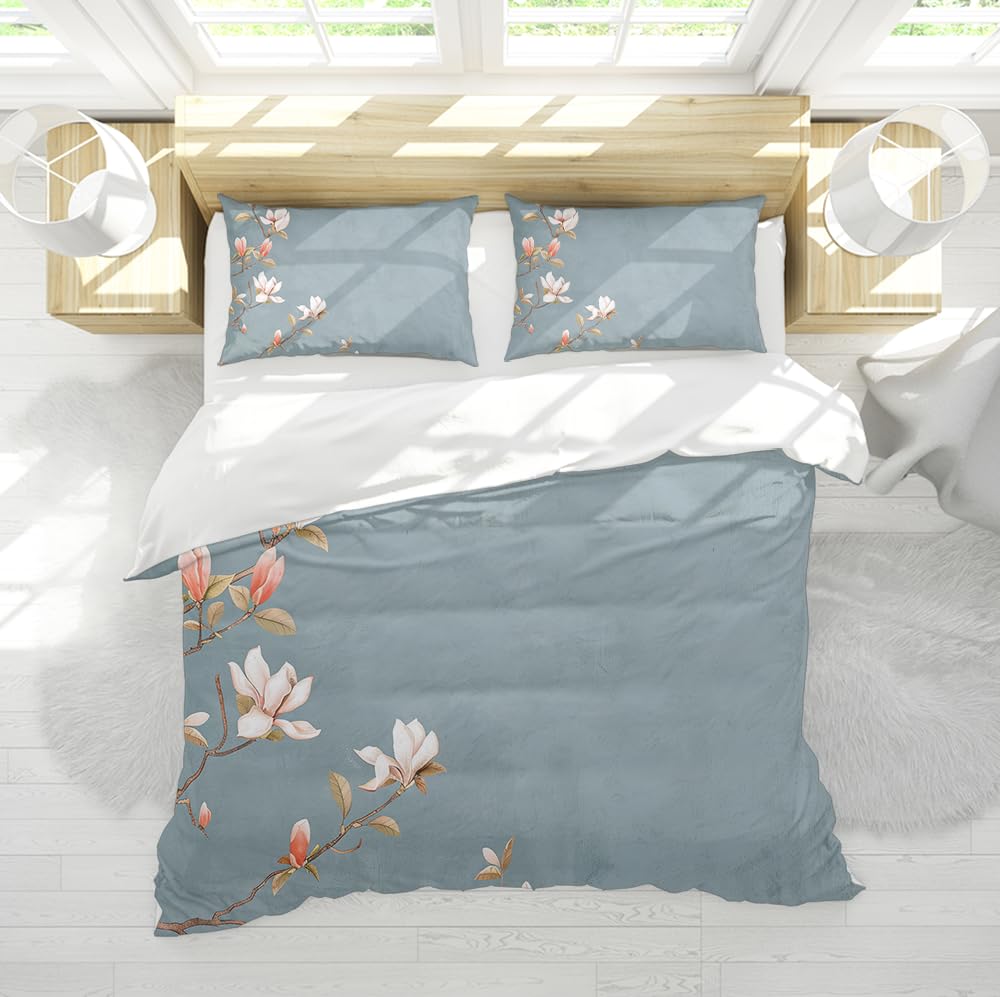 Housse de couette 260 x 240 magnolia pour une chambre printanière