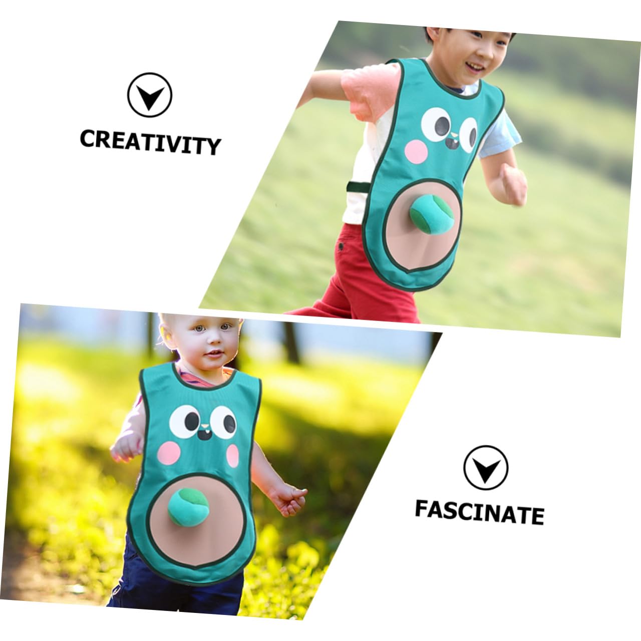 Yardwe Juego de Balones Adhesivas para Niños Pequeños al Aire Libre Chaleco Pegajoso de Poliéster y Algodón Oxford para Desarrollo Motor y Social Color Aleatorio
