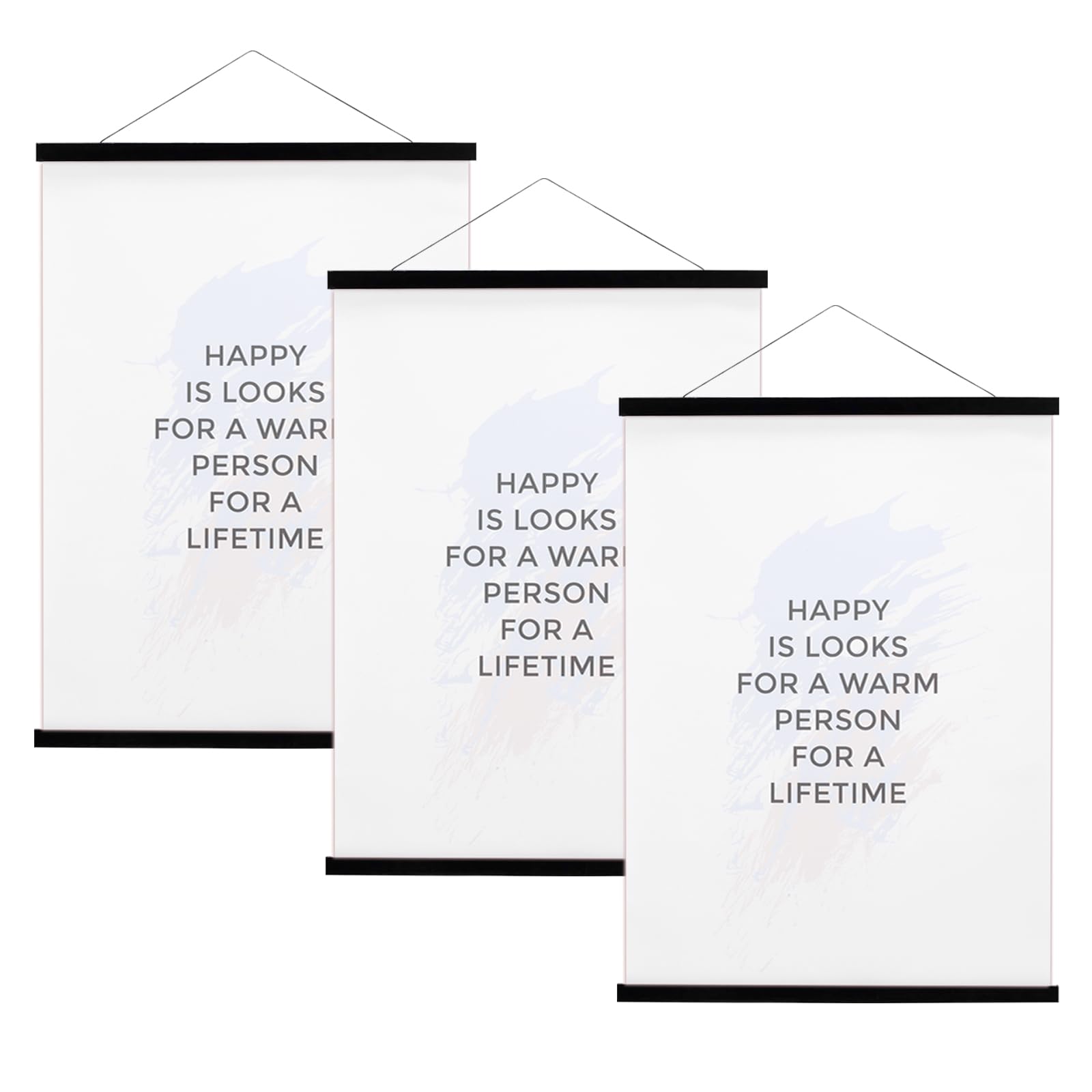 FALAMON 3 Pack Magnetic Poster Hanger Frame, Magnet Poster Frame for Posters, Prints, Photos, Pictures, Maps, Scrolls, and Canvas Artwork (Black, 8")