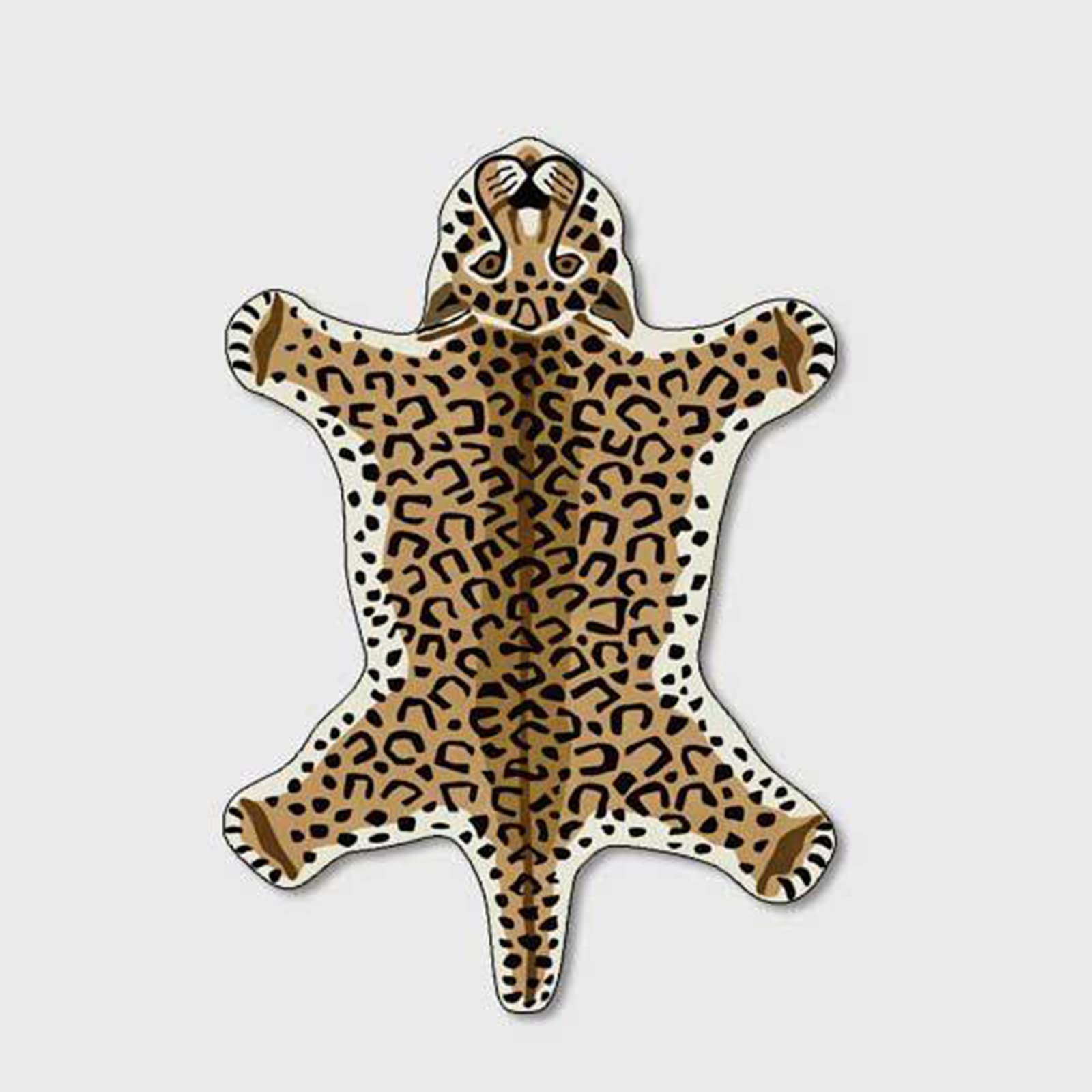 Leoparden Druck Kunstfell Teppich, Rutschfeste Fußmatte Für Wohnzimmer, Schlafzimmer, Kinderzimmer, Dschungel-Themenzimmer, Spielzimmer - Leopard, 60 * 90CM