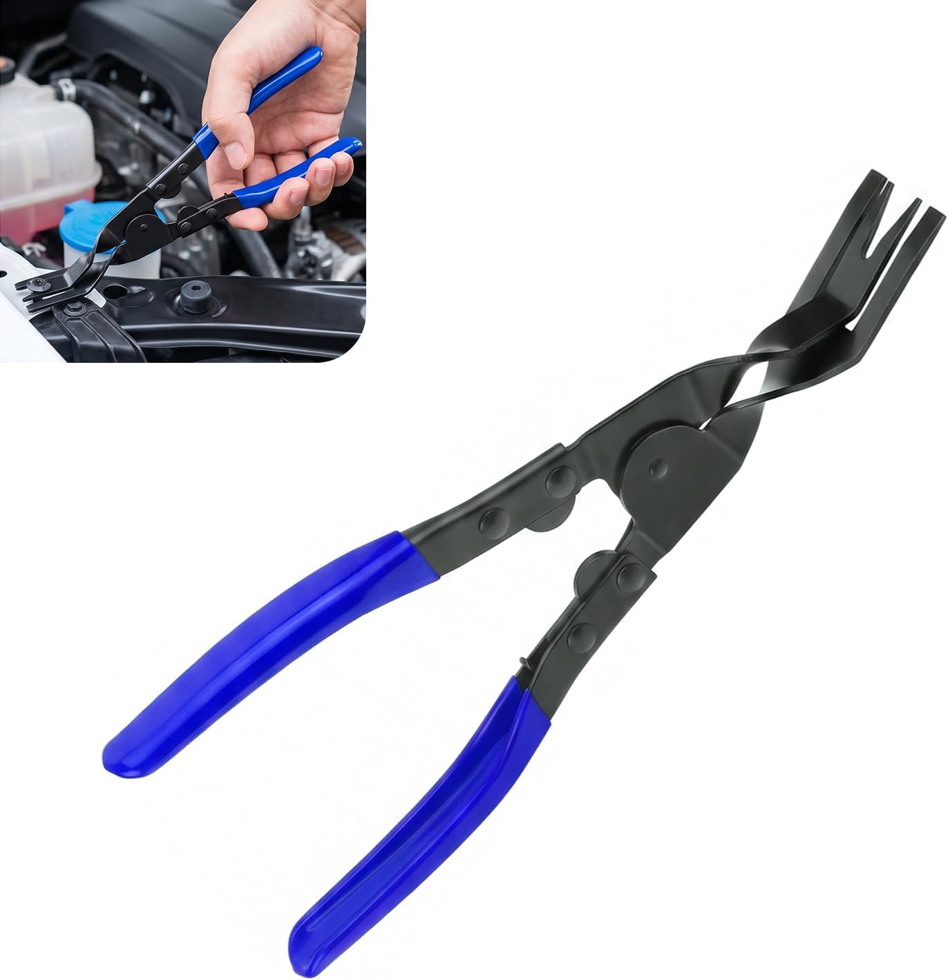 Car Trim Clip Removal Pliers, Car Push Pin & Panel Fastener Remover Tool, Labor-Saving Upholstery Clip Pliers for Vehicle Door Dashboard Panel Disassembly (Blue)