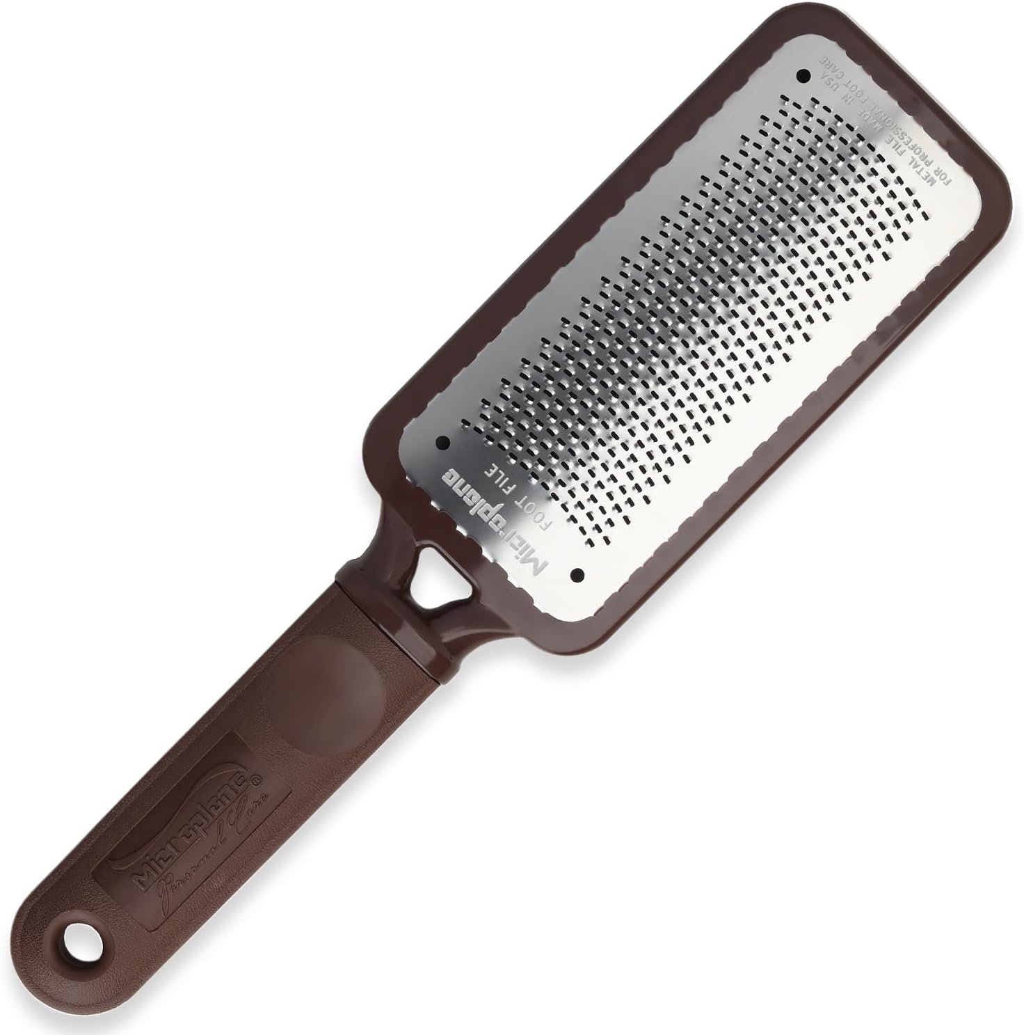 Microplane Colossal Foot File Scraper - The Original Stainless Steel Foot Rasp, Dead Skin/Callus Remover for Feet, Gentle Foot Scrubber, Pedicure Tools for Salon-Quality Foot Care, Brown