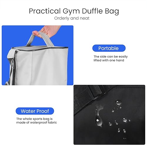 Miniatura 6 de C&F BOGMOST Pequeña bolsa de gimnasio para mujeres y hombres, pequeña bolsa de lona ligera, bolsa de viaje, bolsa de deporte impermeable para