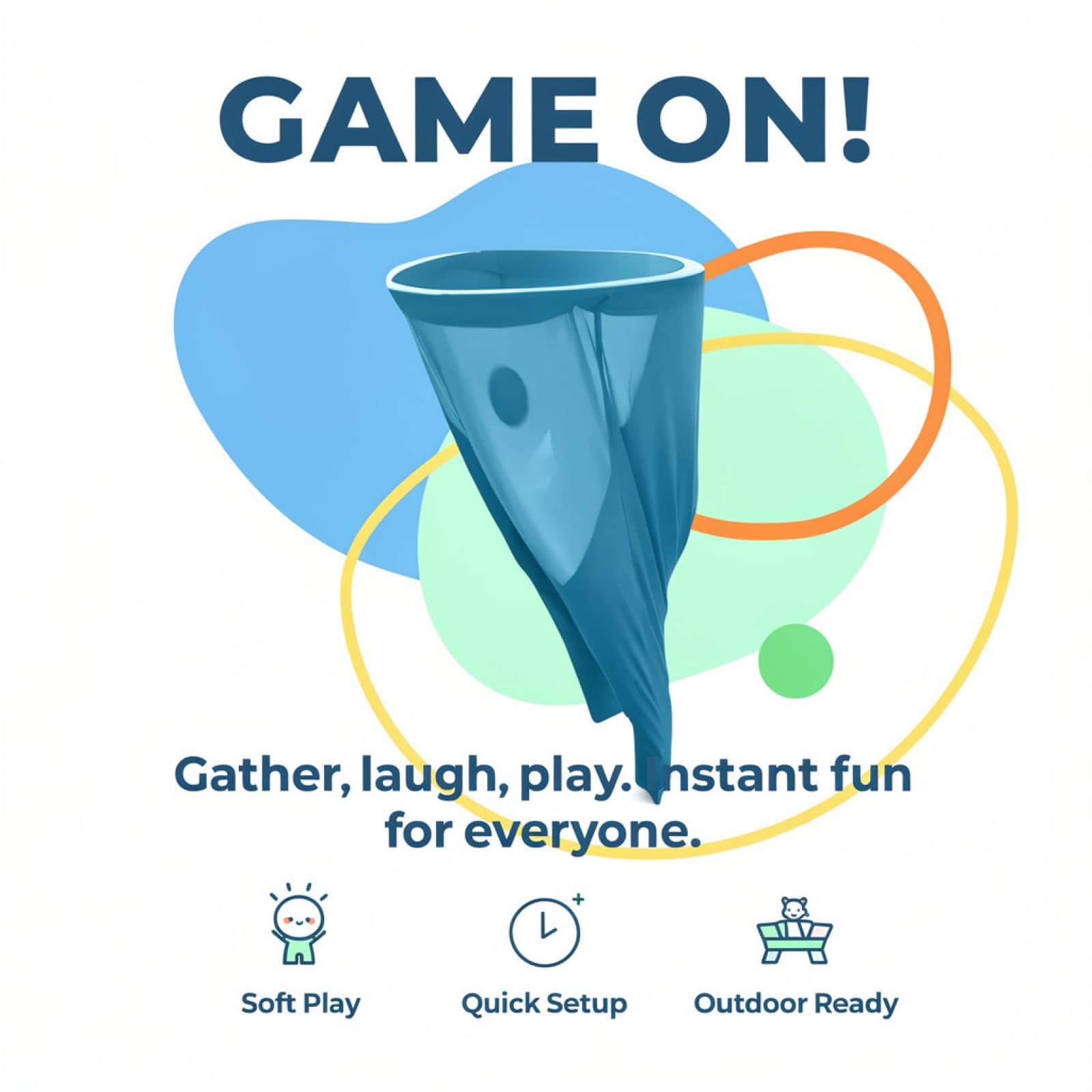 Granny Pants Yard Game, riesiges Wurfspiel mit 4 Hüpfbällen und Luftpumpe, Familienspiel für Garten und Wiedersehen, blau