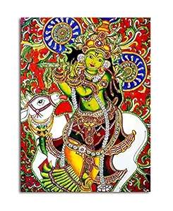 SCPmarts Kerala Mural Art Canvas Painting Unframe | Kerala Painting Wall Decoration | Kerala Mural Canvas Painting | Kerala Mural Art Wall Decor | Kerala Mural Art Wall Painting | Wall Murals For Living Room | Size - 24 x 16 Inches.