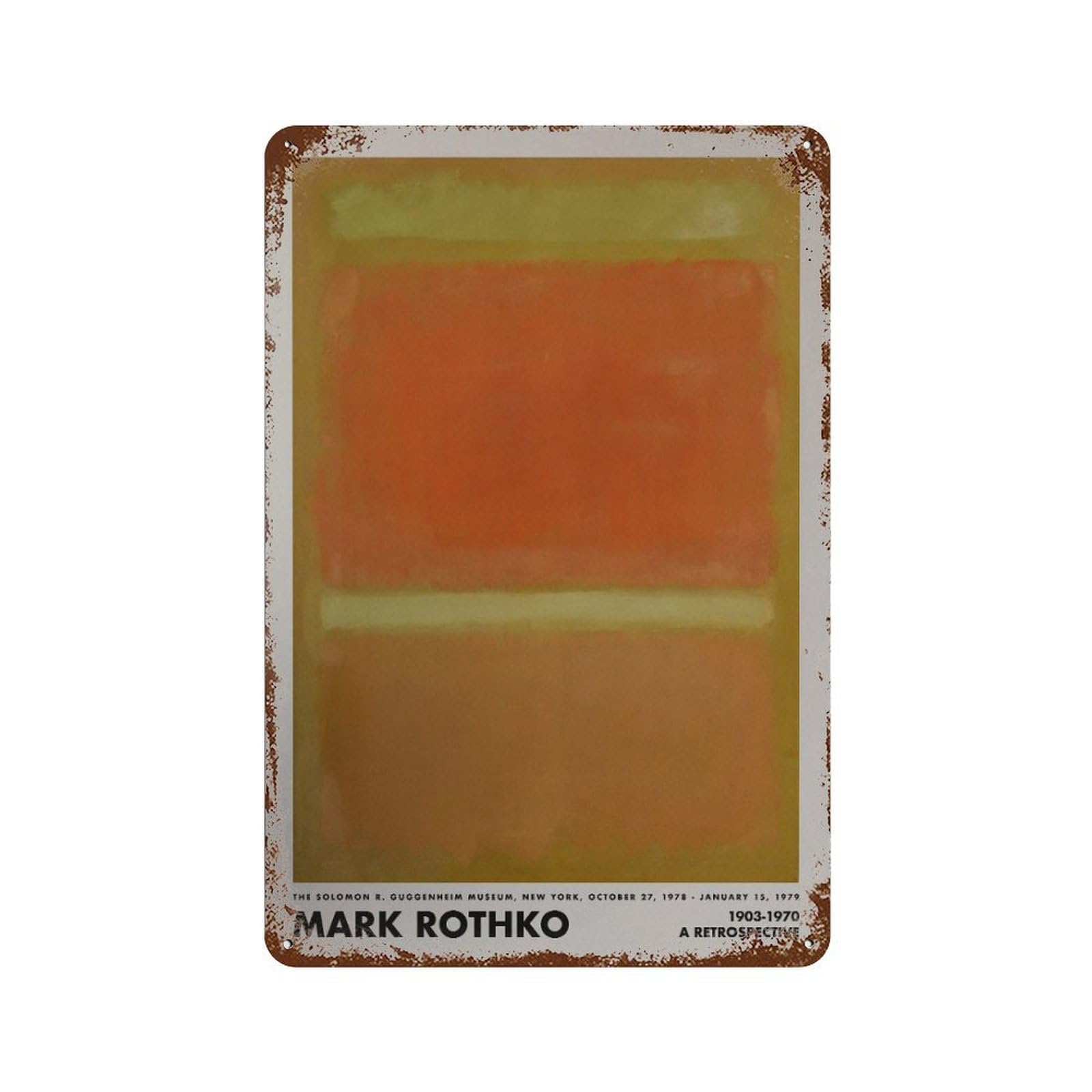 xiaoxiaoshen Rothko Exhibition Modern Gallery Wall Decor Art Metal Tin Poster Modern Home Decor Art Home Bar Shop Decorations Vintage Sign 30x20cm