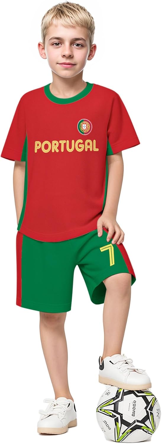 Kids Soccer Jerseys Boys Football Practice Outfits Youth Training Uniforms Athletic T-Shirts for 5-12 Year - Image 6