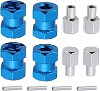 Vista 1 de Hobbypark - Paquete de 4 cubos de transmisión hexagonal de rueda de 0.472 in, acoplador combinador de aluminio de 0.591 in, extensión de Azul
