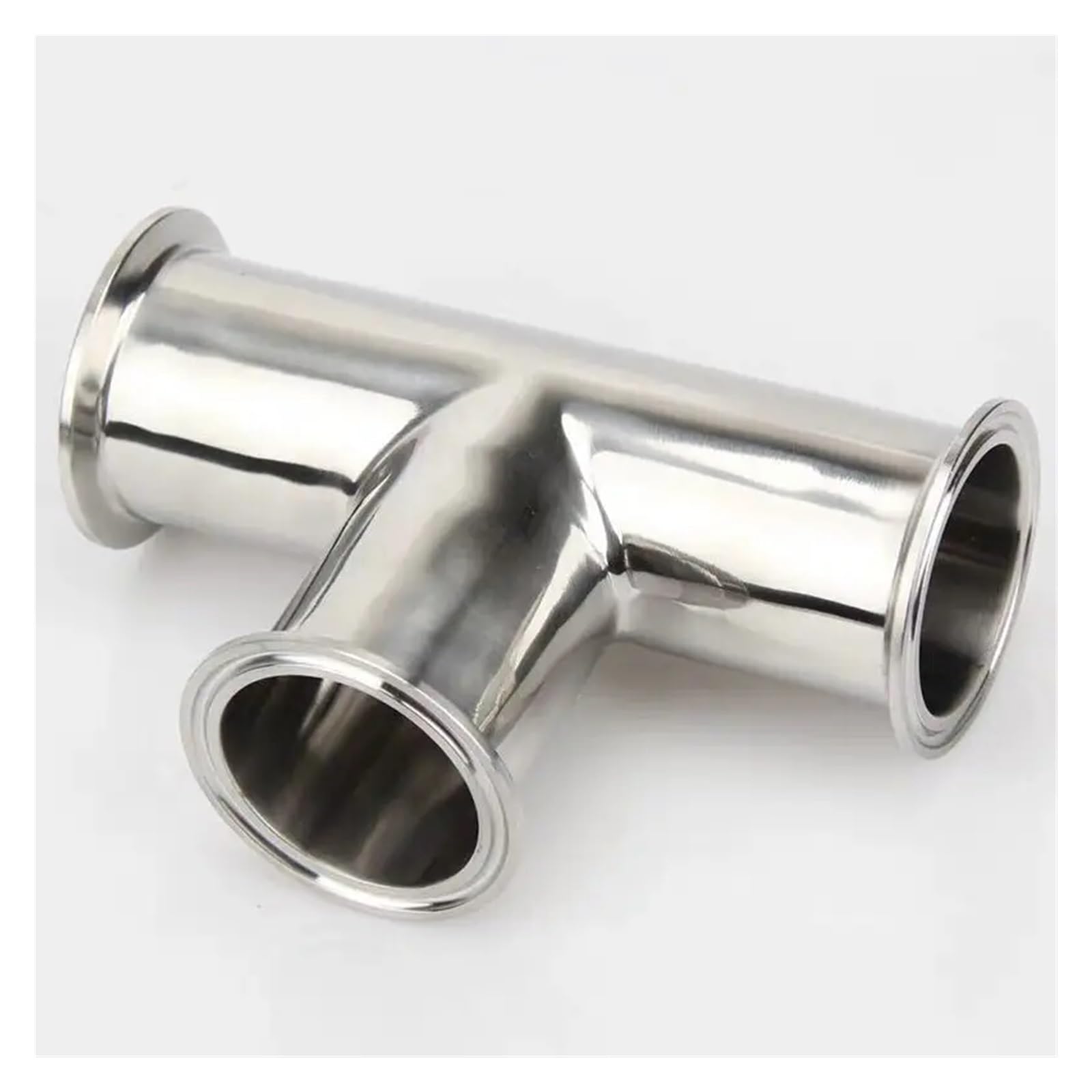 1Pcs 19mm-108mm O/D 304 Stainless Steel Ferrule 3 Way tee Connector Pipe Fitting 1.5"-4" Tri Clamp (57mm x Ferrule 77.5)