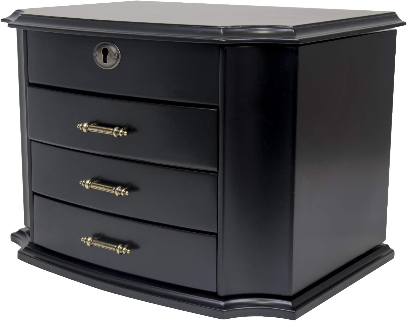 Grace Wood Finish Necklace Jewelry Box Armoire Four Storage Compartments - Dimensions 10.5"H x 12.75"W x 8.25"D …