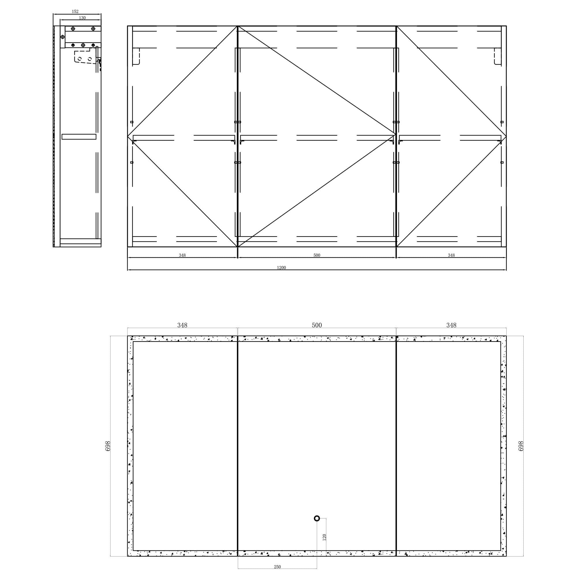 Mai & Mai Spiegelschrank Bad mit LED Beleuchtung 120x15x70 cm | Badezimmerschrank mit 3 Spiegeltüren, Hängeschrank Badezimmerspiegel in Anthrazit matt, Spiegelschrank-04