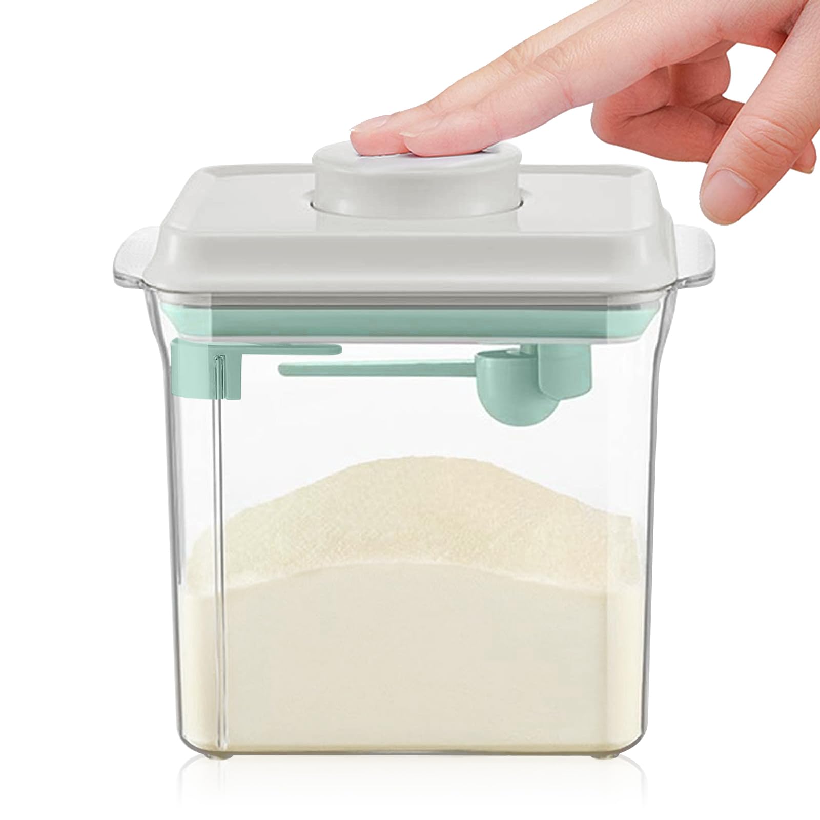 Dosificador Leche en Polvo 1700 ml, Portátil Hermético Dispensador Leche en Polvo Bebe Impermeable con Cuchara, Sin BPA Porta Leche en Polvo Bebe para Guardar Leche en Polvo y Alimentos