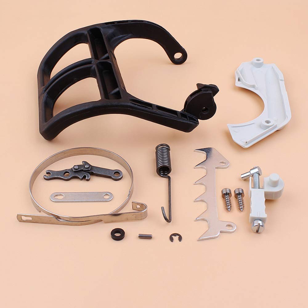 Kit de reparación del ajustador del tensor de la guía de la manija de la cubierta del freno compatible con las piezas de repuesto de la motosierra STIHL 017018 MS170 MS180