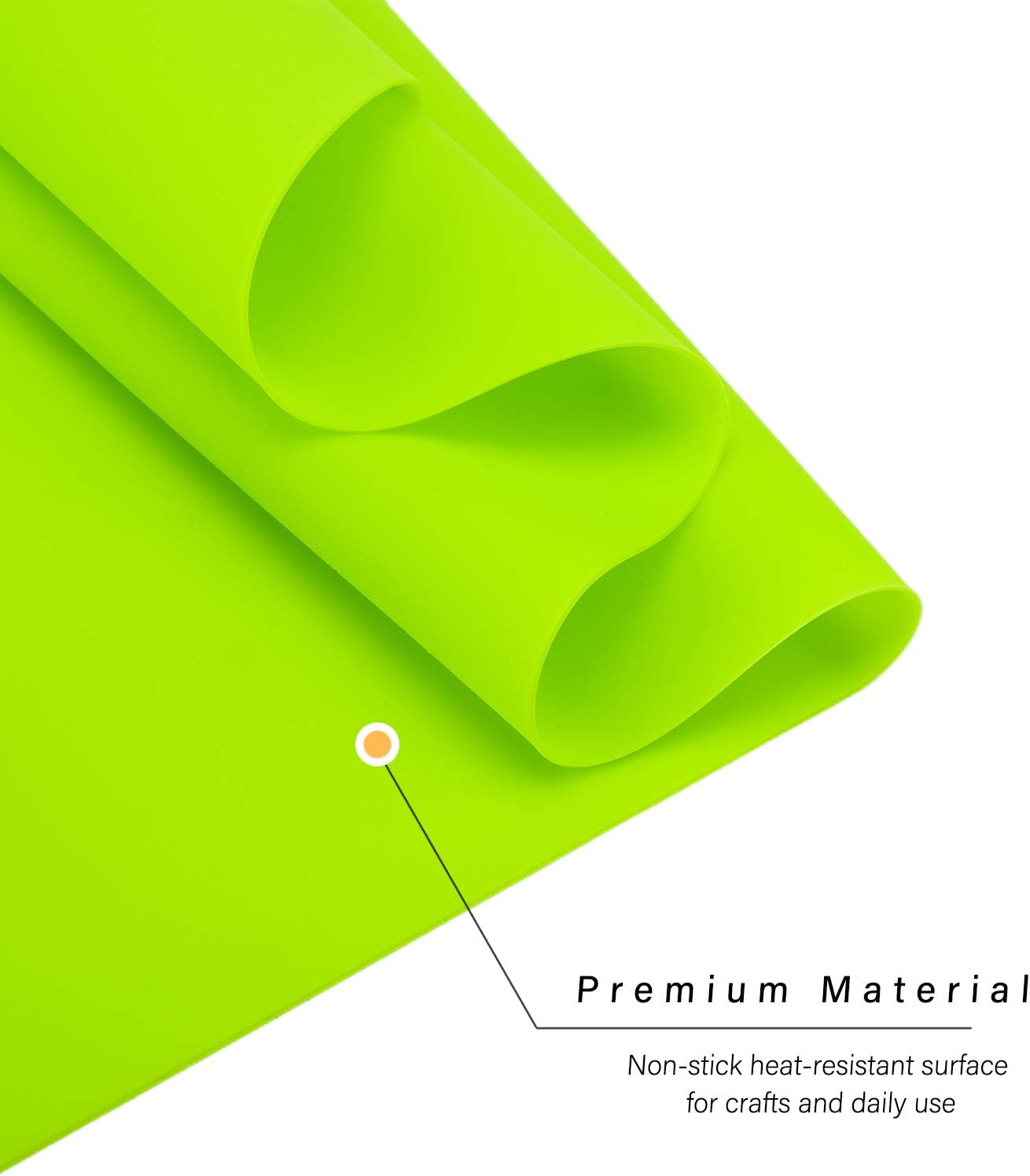 27.6 x 19.7inch Oversize Silicone Mat for Crafts, Gartful Silicone Sheet, Epoxy Resin Jewelry Casting Molds Mat, Multi-Purpose Table Mat, Placemat, Countertop Protector, Set of 2, Green