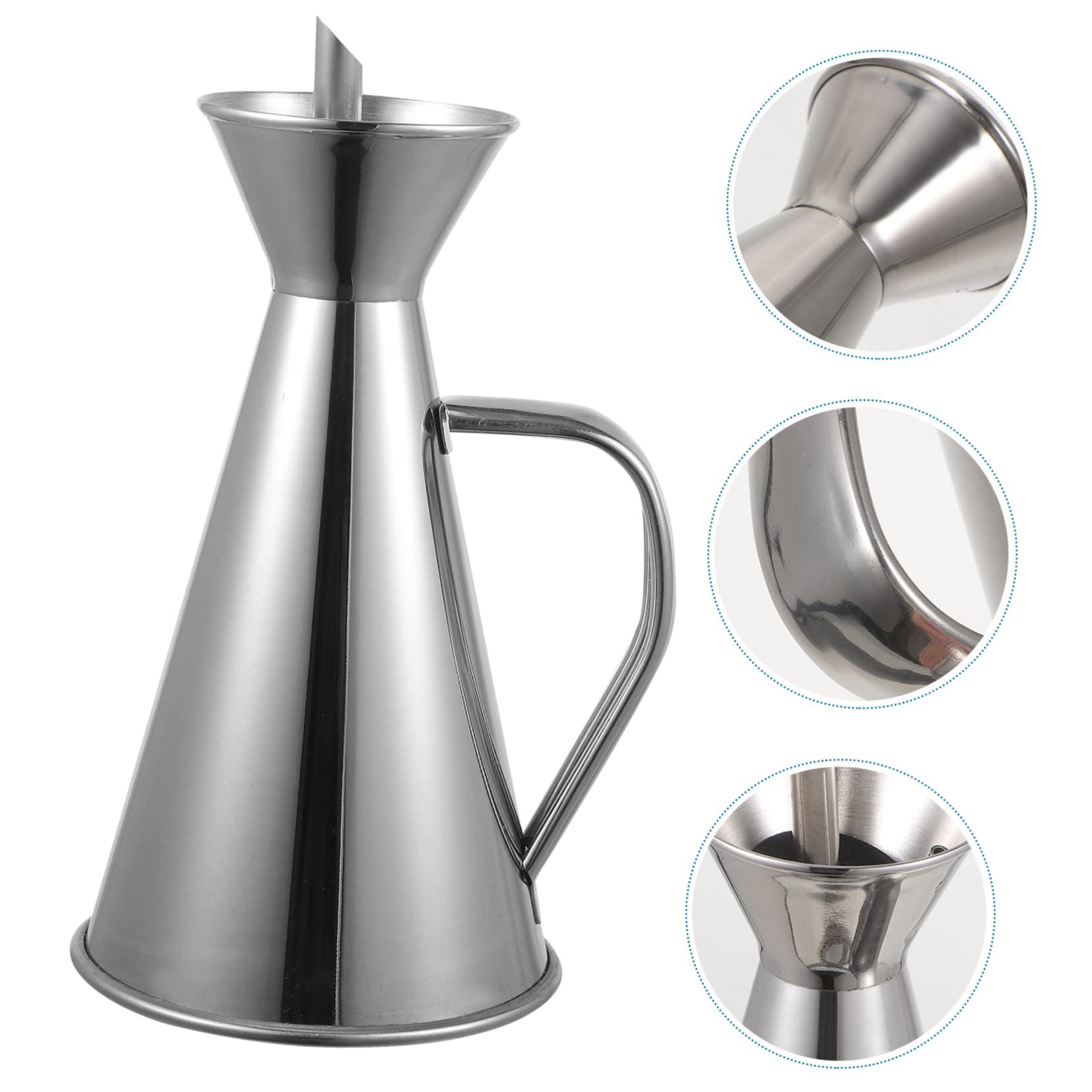 Cabilock Juego De 2 Dispensadores De Aceite De Acero Inoxidable De 24 Onzas Líquidas De Aceite De Cocina Y Vinagre Con Tapa Extraíble Para Cocinar Y Freír, Base Antideslizante, Color Dorado