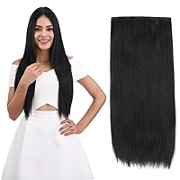 Vista 39 de REECHO Extensiones de cabello rubio, 20 pulgadas, extensiones de cabello grueso y largo con clip, extensiones de cabello sintético suave natural