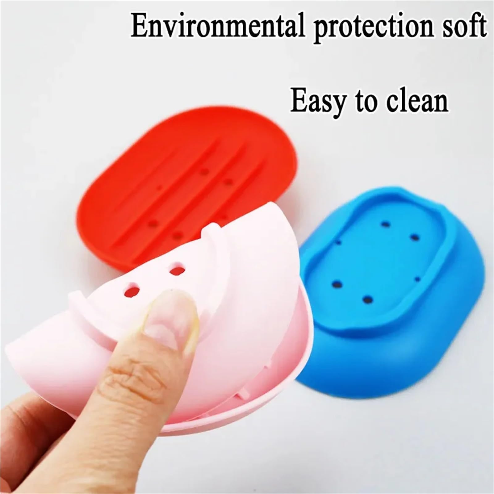 Jabonera Antideslizante, Paquete de 3 jaboneras Silicona for baño, Viajes, Senderismo, Multicolor(Yellow)