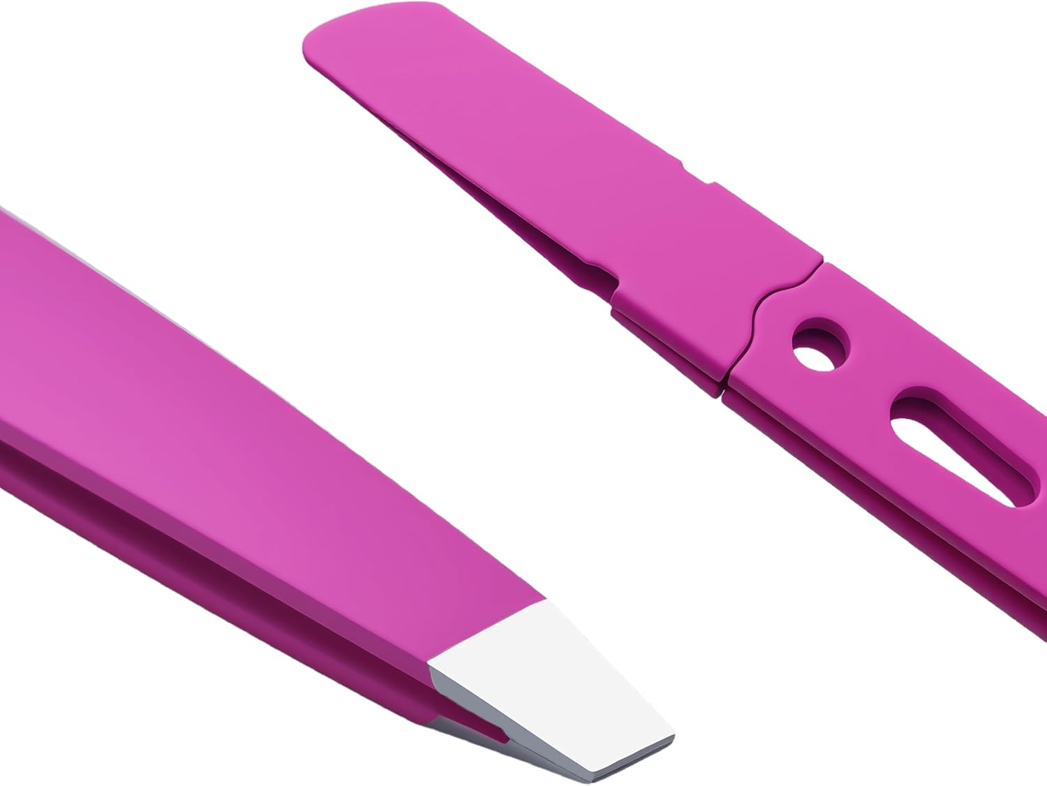 Elegant Women’s Facial Tweezers, Stylish Stainless Steel Tweezers – for Eyebrow Shaping, Hair Removal & Precision Grooming, Essential Makeup Tool【Fuchsia】