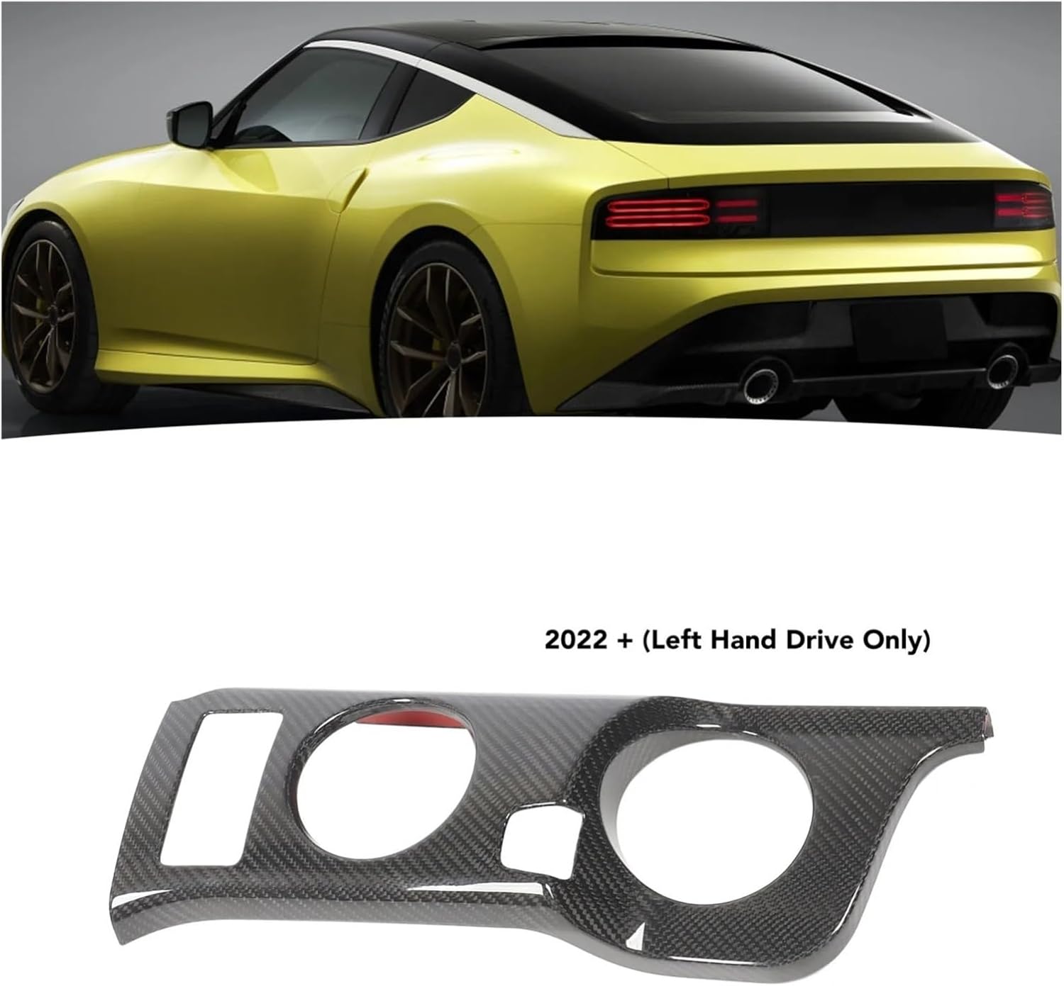 Car Center Console Interior for Nissan for Fairlady Z for RZ34 400Z 2022-2025 Car Cup Holder Trim Carbon Fiber Center Console Water Cup Holder Frame Cover Trim Carbon Fiber Style Center Decoration