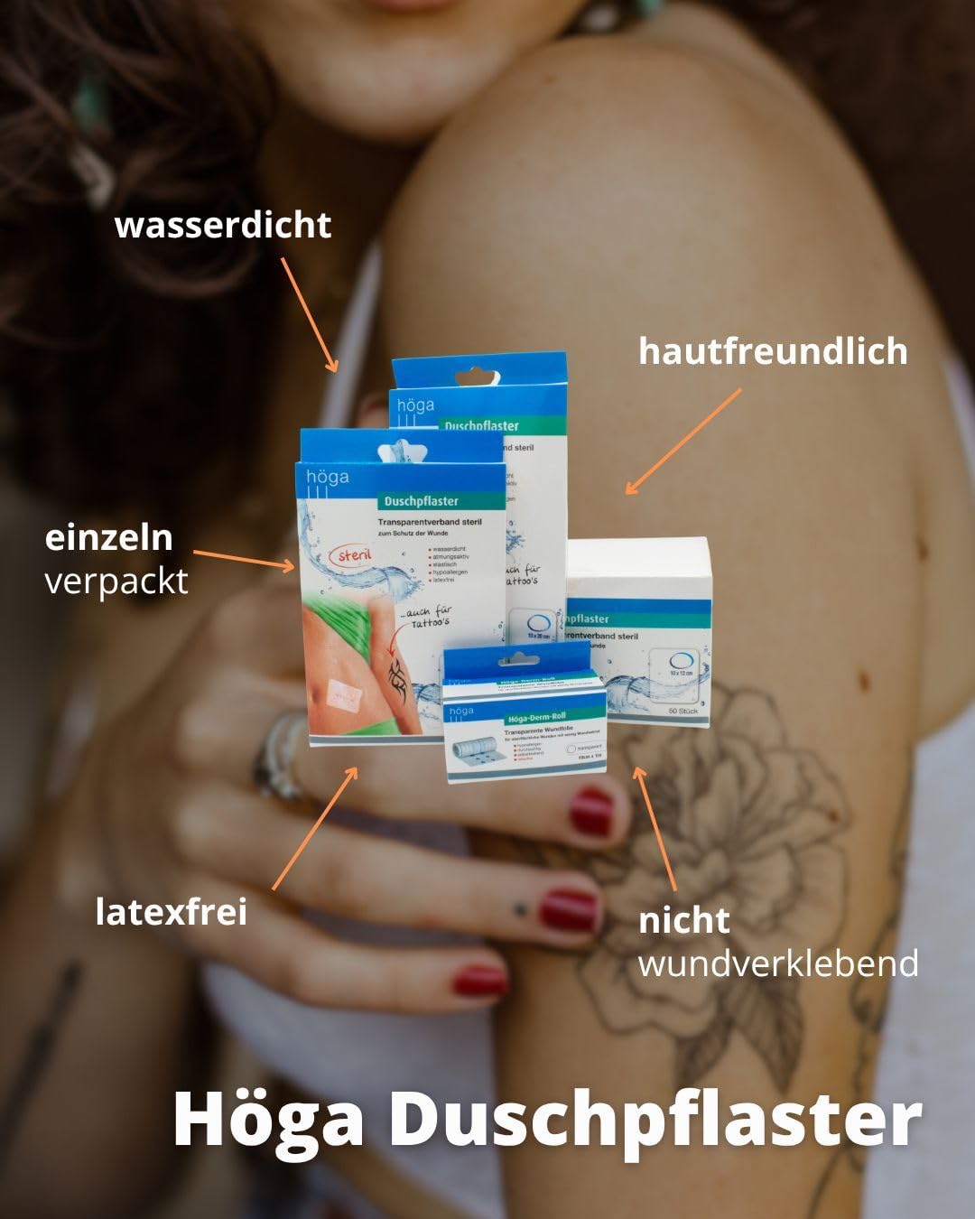 Höga Duschpflaster, Transparentverband steril, 10cm x 12cm, 50 Stück