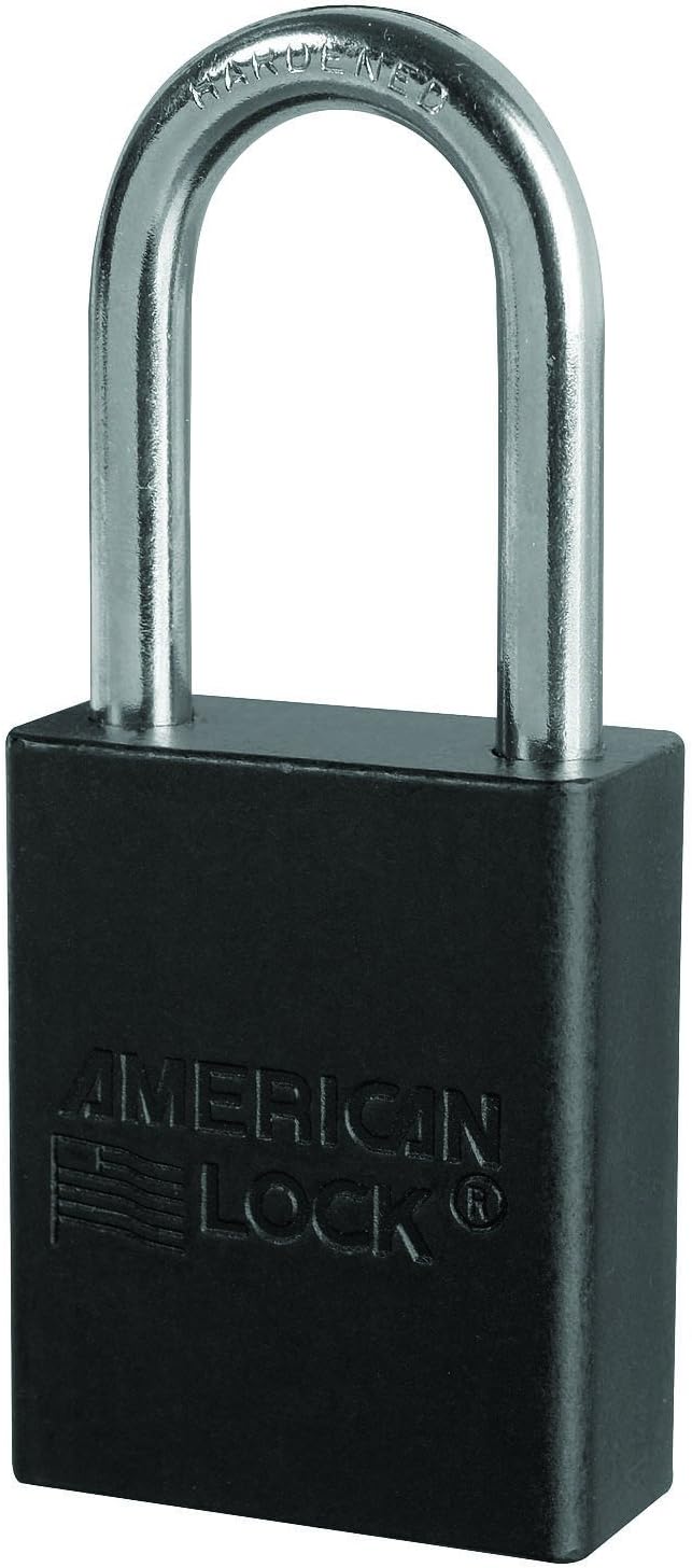 A1106BLK1KEY Padlock Keyed, Aluminum, Black